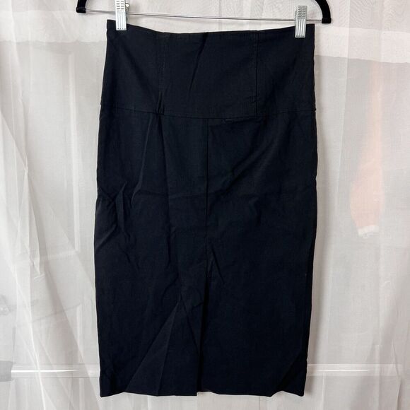 One Clothing black stretch bodycon pencil skirt Sm pinup office siren academia - Picture 6 of 10